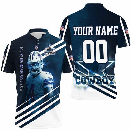 Dak Prescott 4 Dallas Cowboys 3D Personalized Polo Shirt