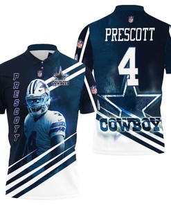 Dak Prescott 4 Dallas Cowboys 3D Polo Shirt