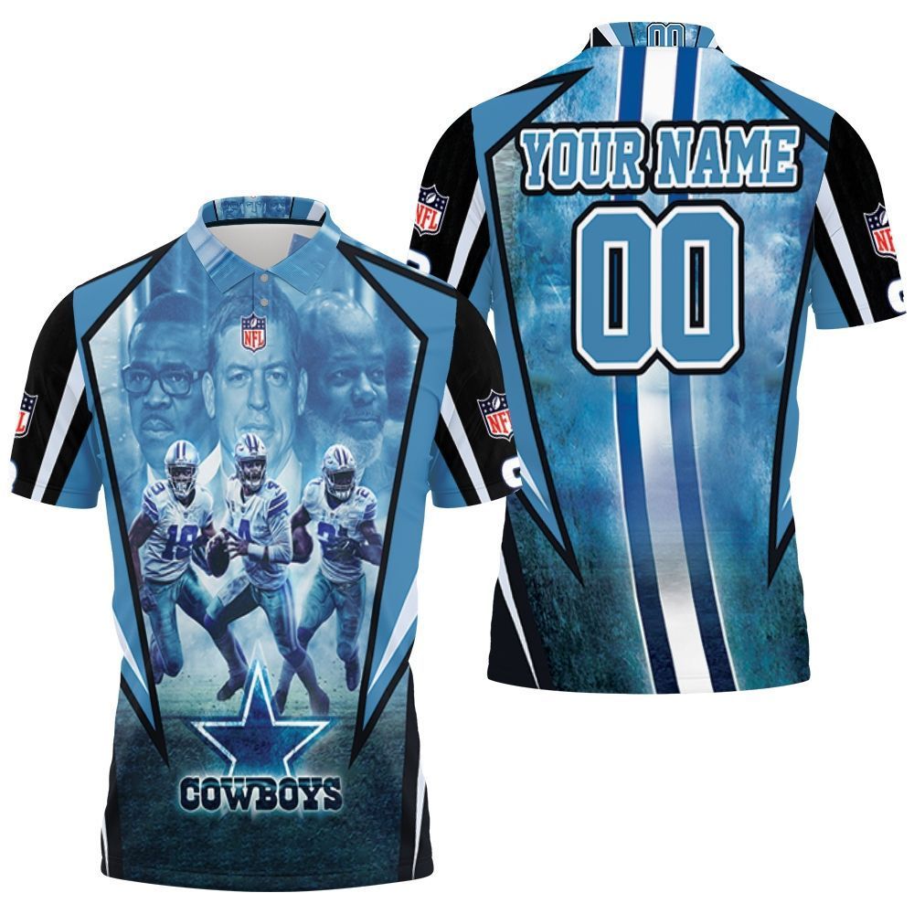 Dallas Cowboys Amari Cooper 19 Dak Prescott 4 Ezekiel Elliott 21 3D Personalized Polo Shirt All-Over Print
