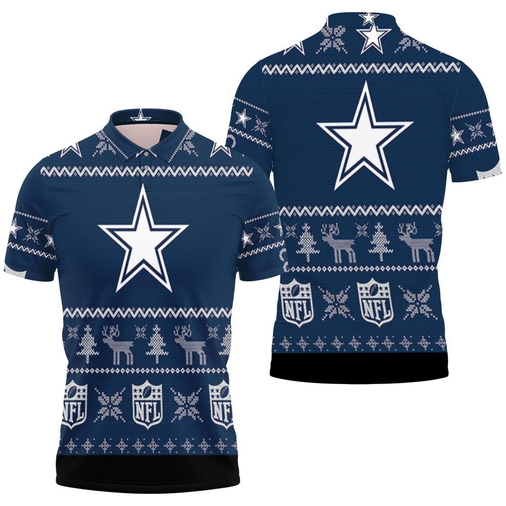 Dallas Cowboys Christmas 3D Polo Shirt