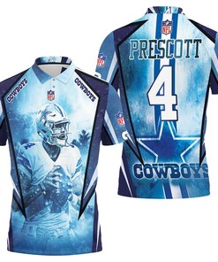 Dallas Cowboys Dak Prescott 4 3D Polo Shirt