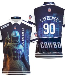 Dallas Cowboys Demarcus Lawrence 90 3D Polo Shirt