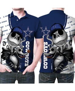Dallas Cowboys Jack Skellington And Zero 3D Printed Gift For Dallas Cowboys Fan Polo shirt