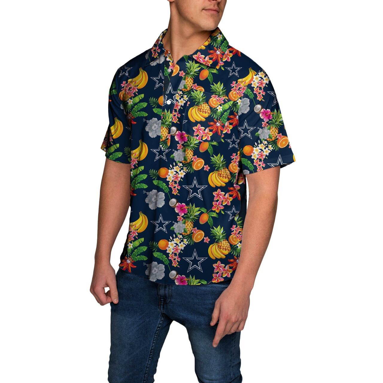 Dallas Cowboys Nfl Mens Fruit Flair Short Sleeve Polo Shirt 3D All Over Print Shirt3880