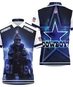 Dallas Cowboys Prescott 4 Cooper 19 Elliott 21 3D Polo Shirt