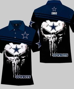 Dallas Cowboys Skull Nfl Fan 3D Polo Shirt