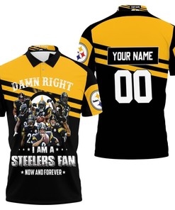 Damn Right I Am A Pittsburgh Steelers Fan Now And Forever Personalized Polo Shirt All-Over Print