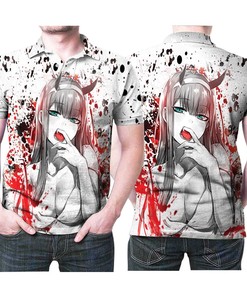 Darling In The Franxx Zero Two Japanese Anime 3D Printed Gift For Zero Two Fan Polo Shirt