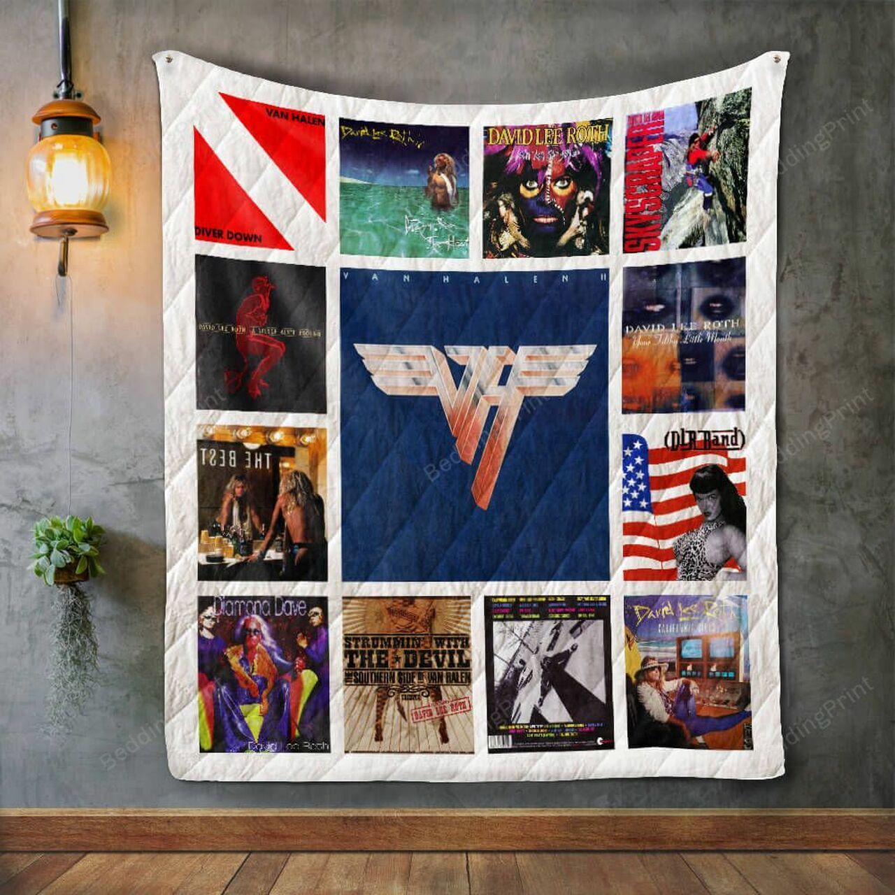 David Lee Roth Album Covers Quilt Blanket Bedding Set with Personalized Name, Perfect for Bedroom Decor and Family Gifts