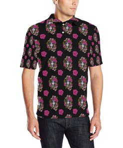 Day Of The Dead Makeup Girl Men Polo Shirt