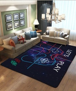 Decorative 3D Player Carpet for Room - Non-Slip Crystal Flooring - Polyester Material