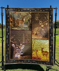 Deer Quilt Bedding Set Bedroom Decor Gifts for Family