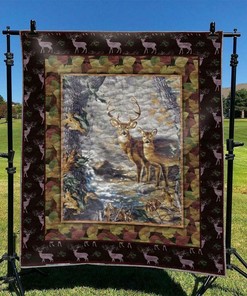 Deer Quilt Bedding Set Blanket Bedroom Decor Gifts for Family