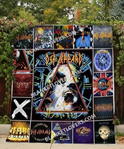 Def Leppard Blanket Quilt Bedding Set with Personalization, Suitable for Home Decor and Picnic, Gifts for Family