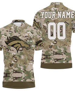 Denver Broncos Camo Pattern 3D Personalized Polo Shirt