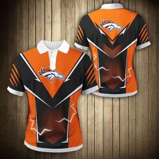 Denver Broncos Flame Polo Shirt Gift for Fans