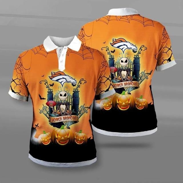 Denver Broncos Halloween Polo Shirt Gift for Fans