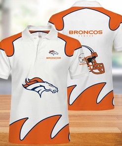 Denver Broncos Mens Polo Shirts White Gift for Fans