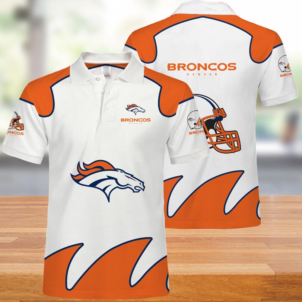 Denver Broncos Mens Polo Shirts White Gift for Fans