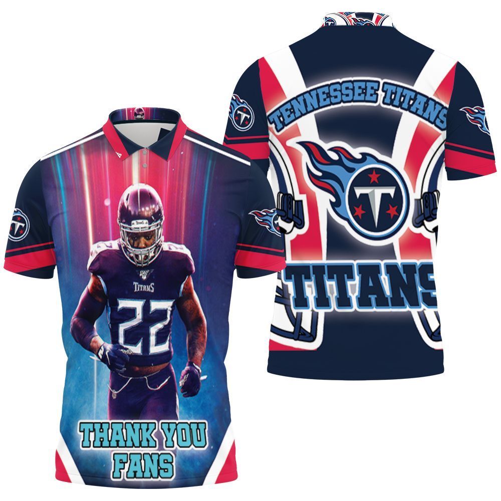 Derrick Henry 22 Tennessee Titans Afc South Division Champions Super Bowl 2021 Thank You Fans 3D Polo Shirt