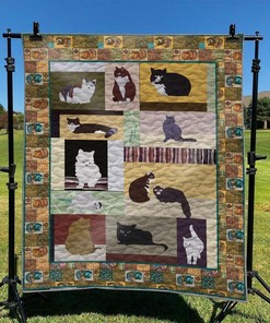 Design Your Own Cat Quilt Bedding Set for Personalized Bedroom Decor and Family Gifts