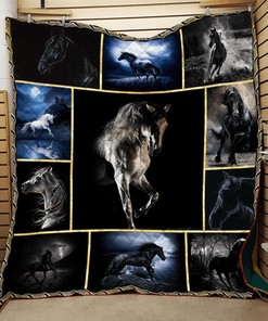 Design Your Own Horse Quilt Bedding Set for Cozy Bedroom Decor and Family Gift