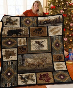 Design Your Own Hunting Quilt Bedding Set for Cozy Bedroom Decor and Family Gift