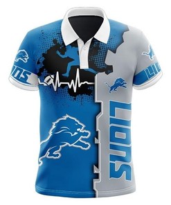 Detroit Lions Beating Curve Polo Shirt