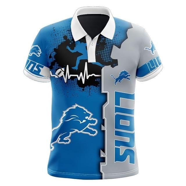 Detroit Lions Beating Curve Polo Shirt