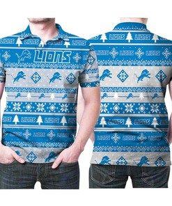 Detroit Lions For Lions Lover Ugly Christmas 3D Polo Shirt