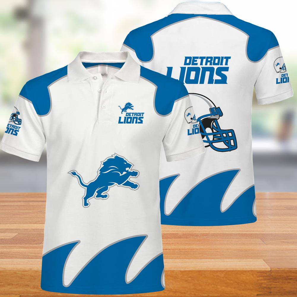 Detroit Lions Polo Shirts White For Men Bluefink