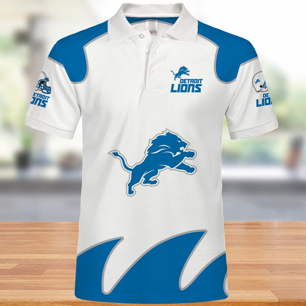 Detroit Lions Polo Shirts White For Men - Image 2