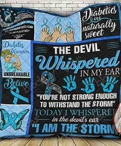 Diabetes Warrior Personalized Quilt Blanket Bedding Set - Perfect for Home Decoration and Family Gifts
