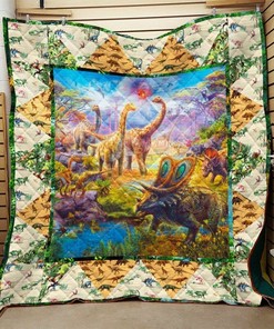 Dinosaur Personalized Quilt Bedding Set for Home Decoration and Family Gifts