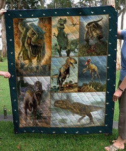Dinosaur Quilt Bedding Set Bedroom Decor for Family