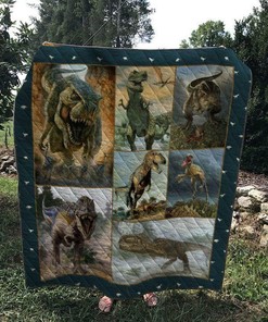 Dinosaur Quilt Bedding Set Bedroom Decor for Family, Kids
