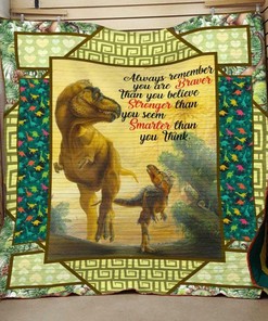 Dinosaur Quotes Quilt Blanket Bedding Set for Home Decoration and Gifts for Family