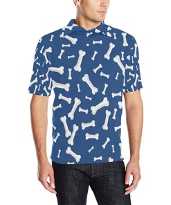 Dog Bone Pattern Print Design 03 Men Polo Shirt