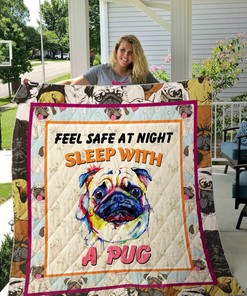 Dog Feel Safe At Night Sleep With A Pug Blanket Quilt Bedding Set Bedroom Decor, Gifts for Family