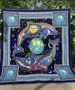 Dolphin Personalized Blanket Quilt Bedding Set - Perfect for Home Decoration and Family Gifts