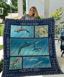Dolphin Quilt Bedding Set Bedroom Decor Gifts for Dolphin Lovers