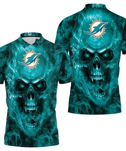 Dolphins Nfl Fans Skull Polo Shirt