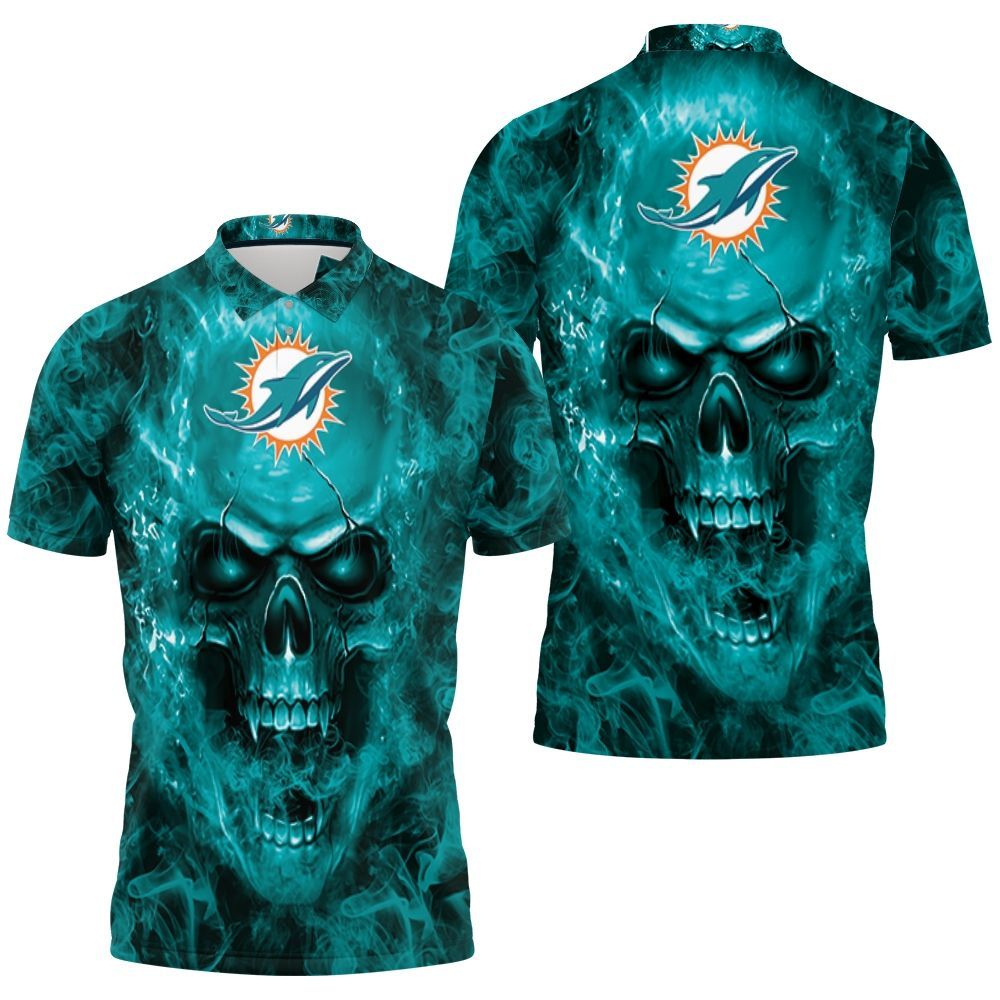 Dolphins Nfl Fans Skull Polo Shirt