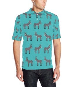 Donkey Pattern Print Design 01 Men Polo Shirt
