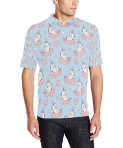 Donut Unicorn Pattern Print Design Dn014 Men Polo Shirt