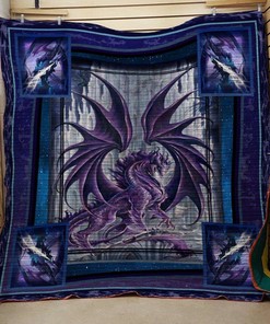 Dragon Print Quilt Bedding Set with Optional Personalization