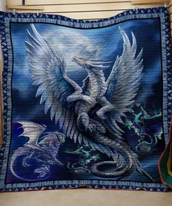 Dragon White Personalized Quilt Blanket Bedding Set, Ideal for Home Decoration and Family Gifts