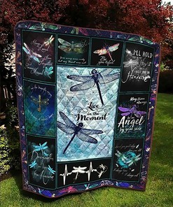 Dragonfly Hold You In My Heart Quilt Bedding Set Bedroom Decor, Gifts for Family