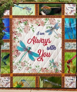 Dragonfly I Am Always With You Blanket Quilt Bedding Set Bedroom Decor, Gifts for Family