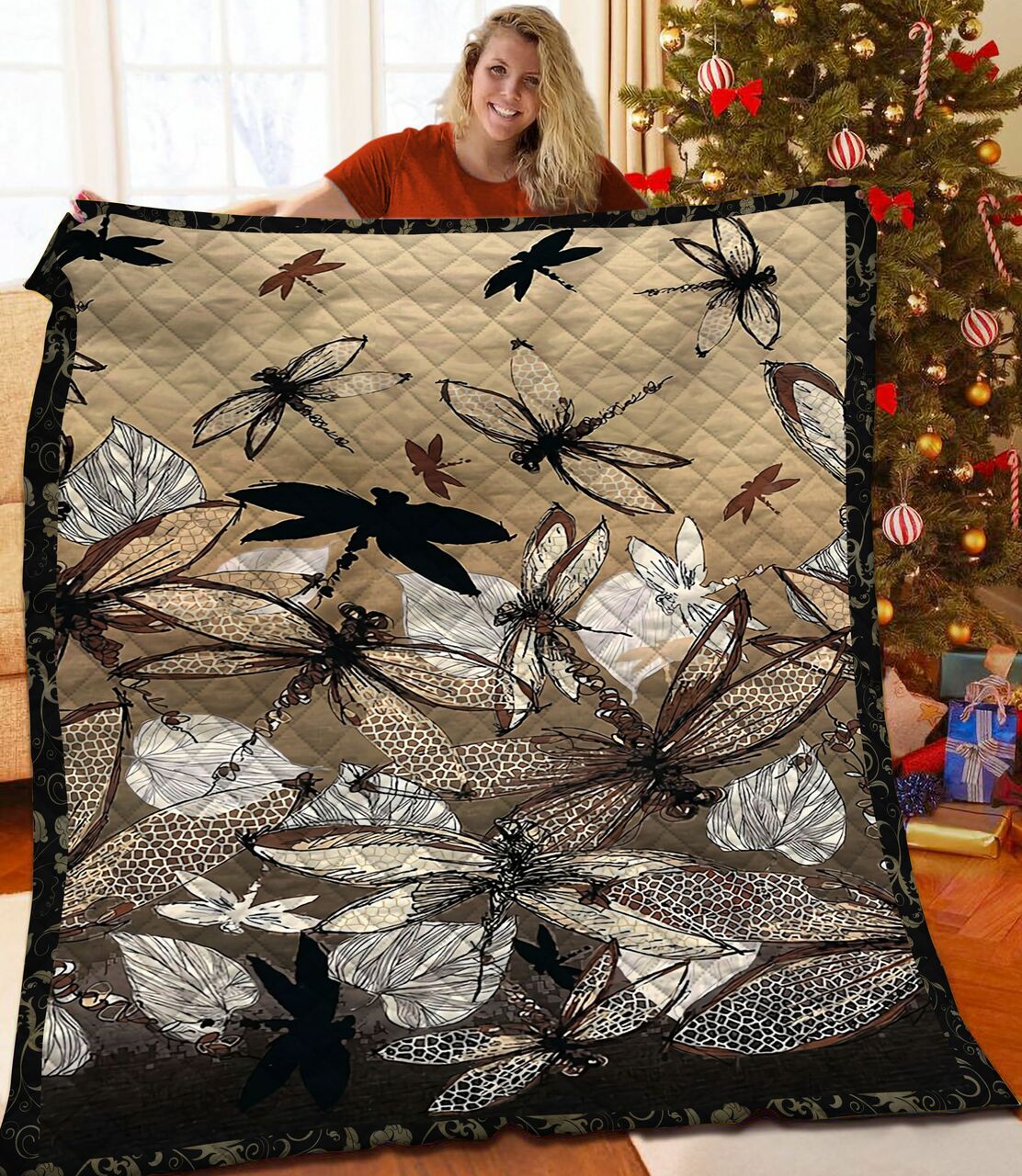 Dragonfly Quilt and Bed Set - Suitable for Home Decoration and Family Gifts